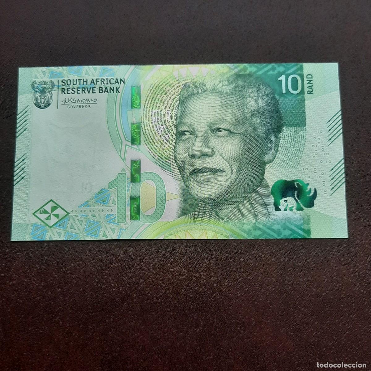 Billetes extranjeros: BILLETE DE 10 RAND DE SUDAFRICA DEL A&Ntilde;O 2023.NELSON MANDELA.S/C.