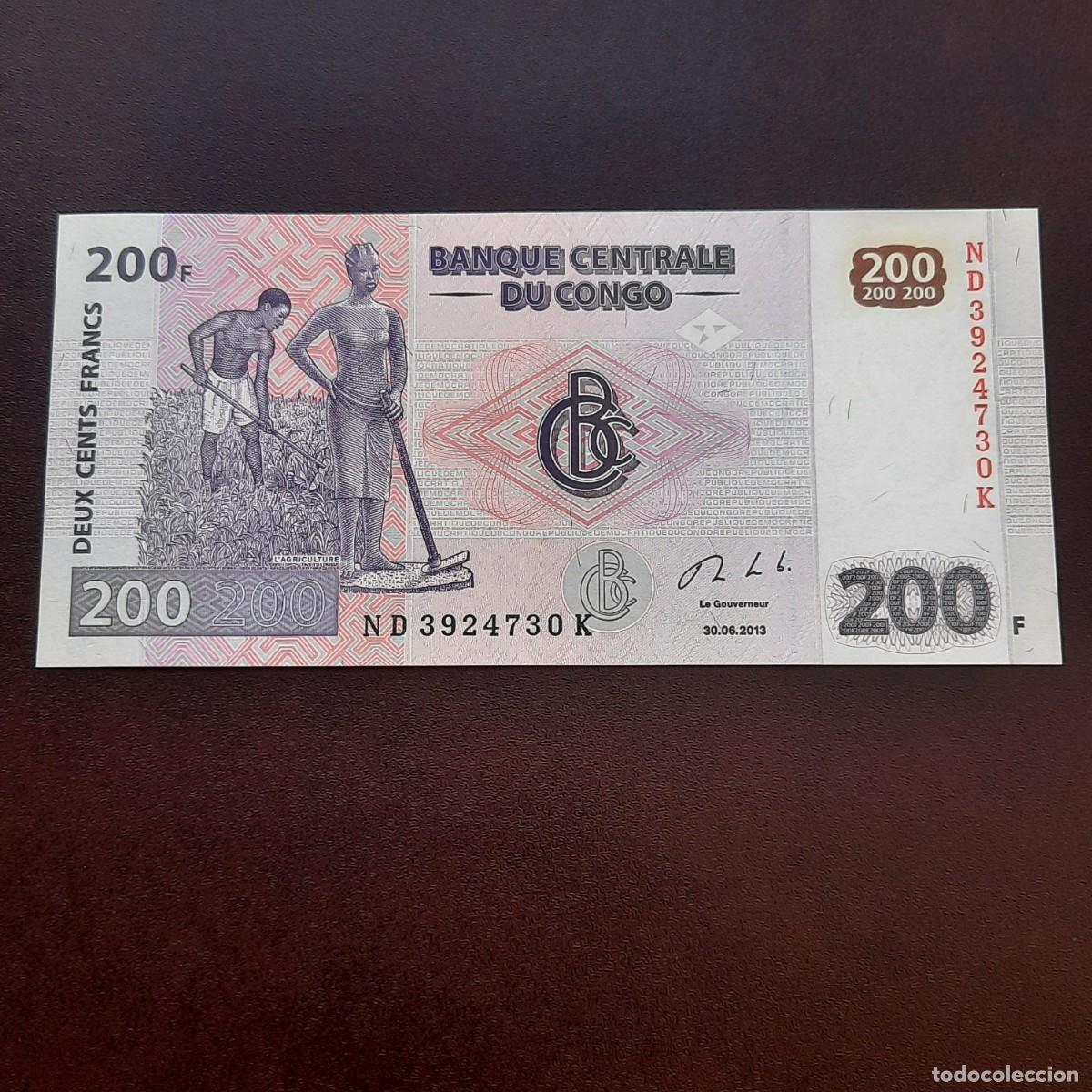 Billetes extranjeros: BILLETE DE 200 FRANCOS DEL CONGO DEL A&Ntilde;O 2013. S/C. - Foto 1