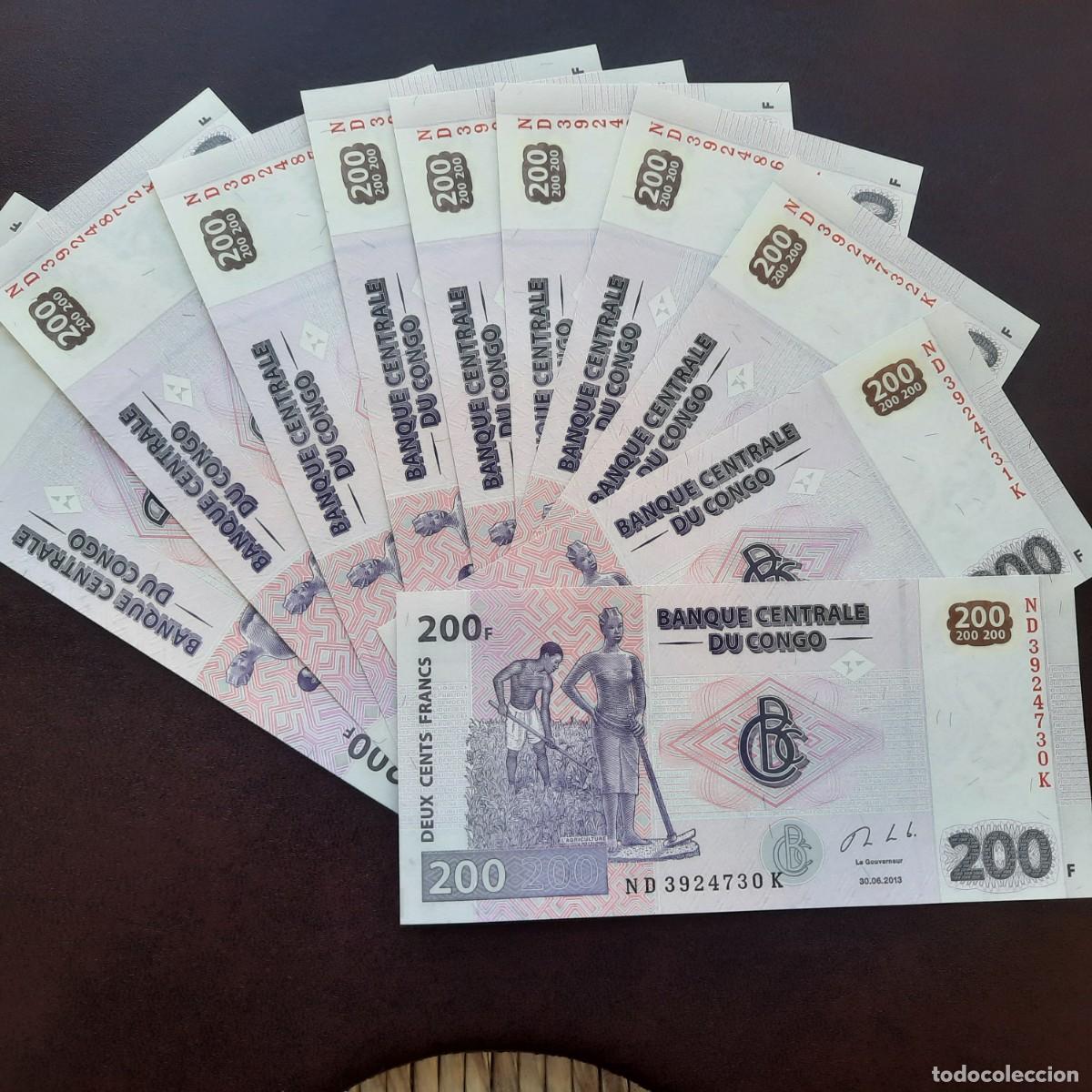 Billetes extranjeros: BILLETE DE 200 FRANCOS DEL CONGO DEL A&Ntilde;O 2013. S/C. - Foto 2