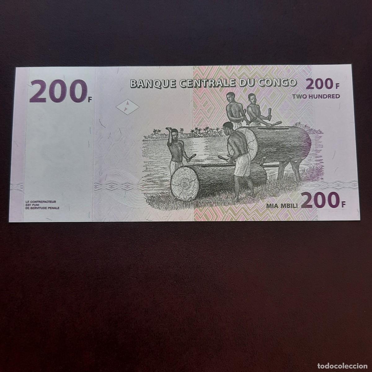 Billetes extranjeros: BILLETE DE 200 FRANCOS DEL CONGO DEL A&Ntilde;O 2013. S/C. - Foto 3