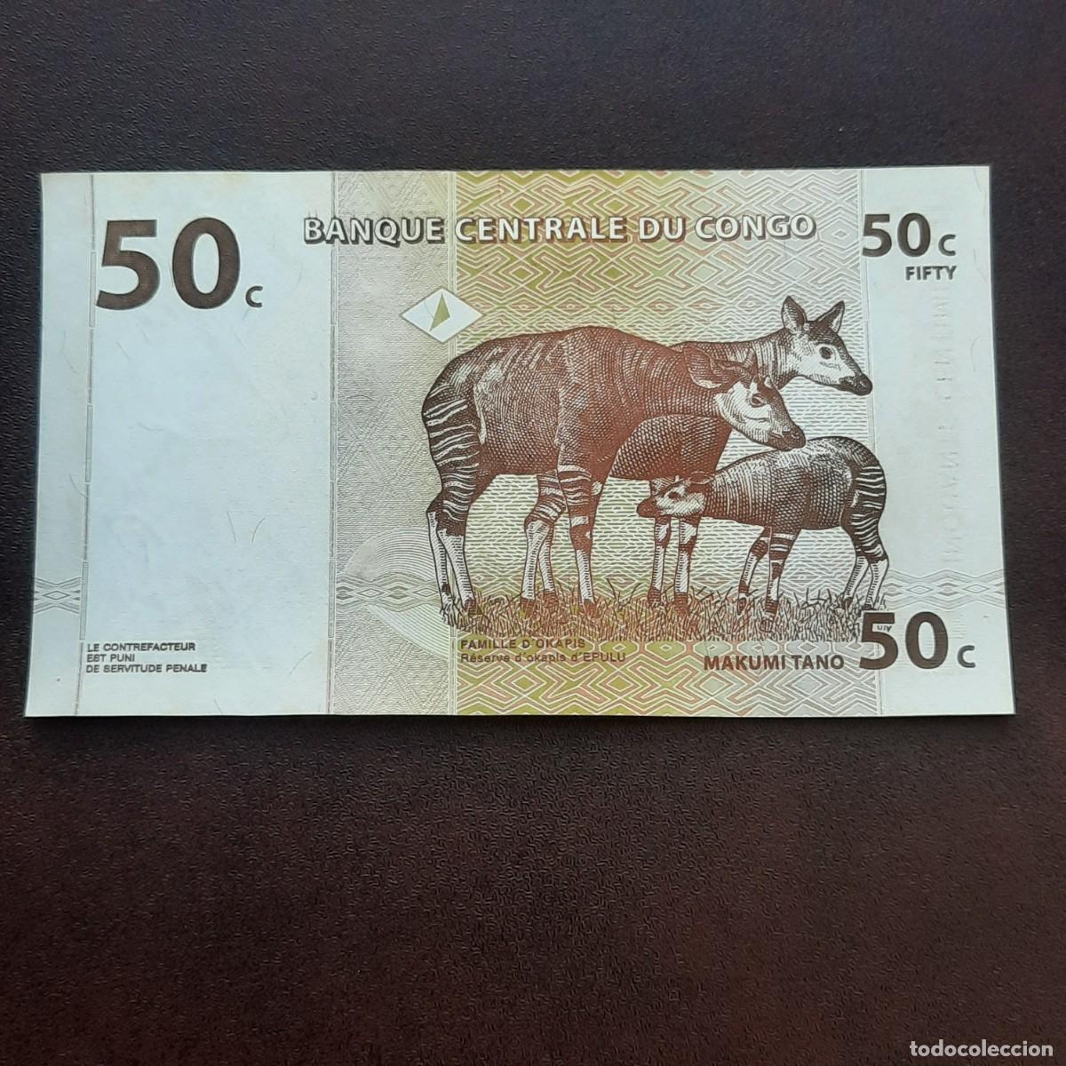 Billetes extranjeros: BILLETE DE 50 CENTIMES DEL CONGO DEL A&Ntilde;O 1997. S/C-. - Foto 2