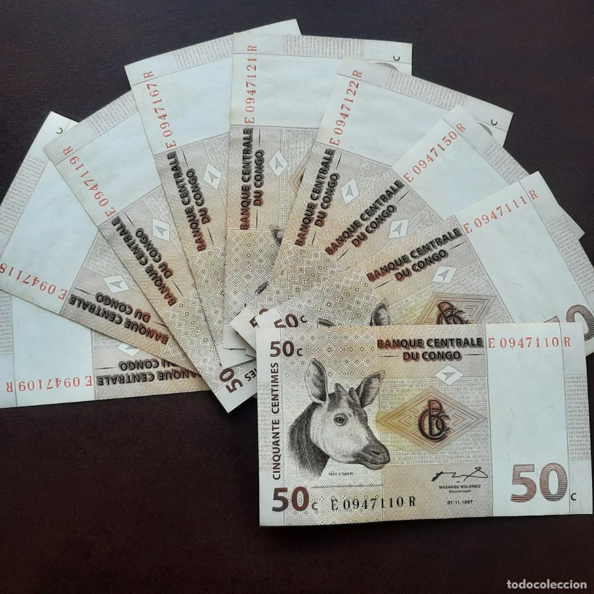 Billetes extranjeros: BILLETE DE 50 CENTIMES DEL CONGO DEL A&Ntilde;O 1997. S/C-. - Foto 3