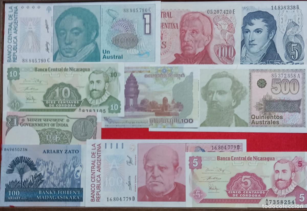 Banconote internazionali: 10 BILLETES DEL MUNDO DIFERENTES