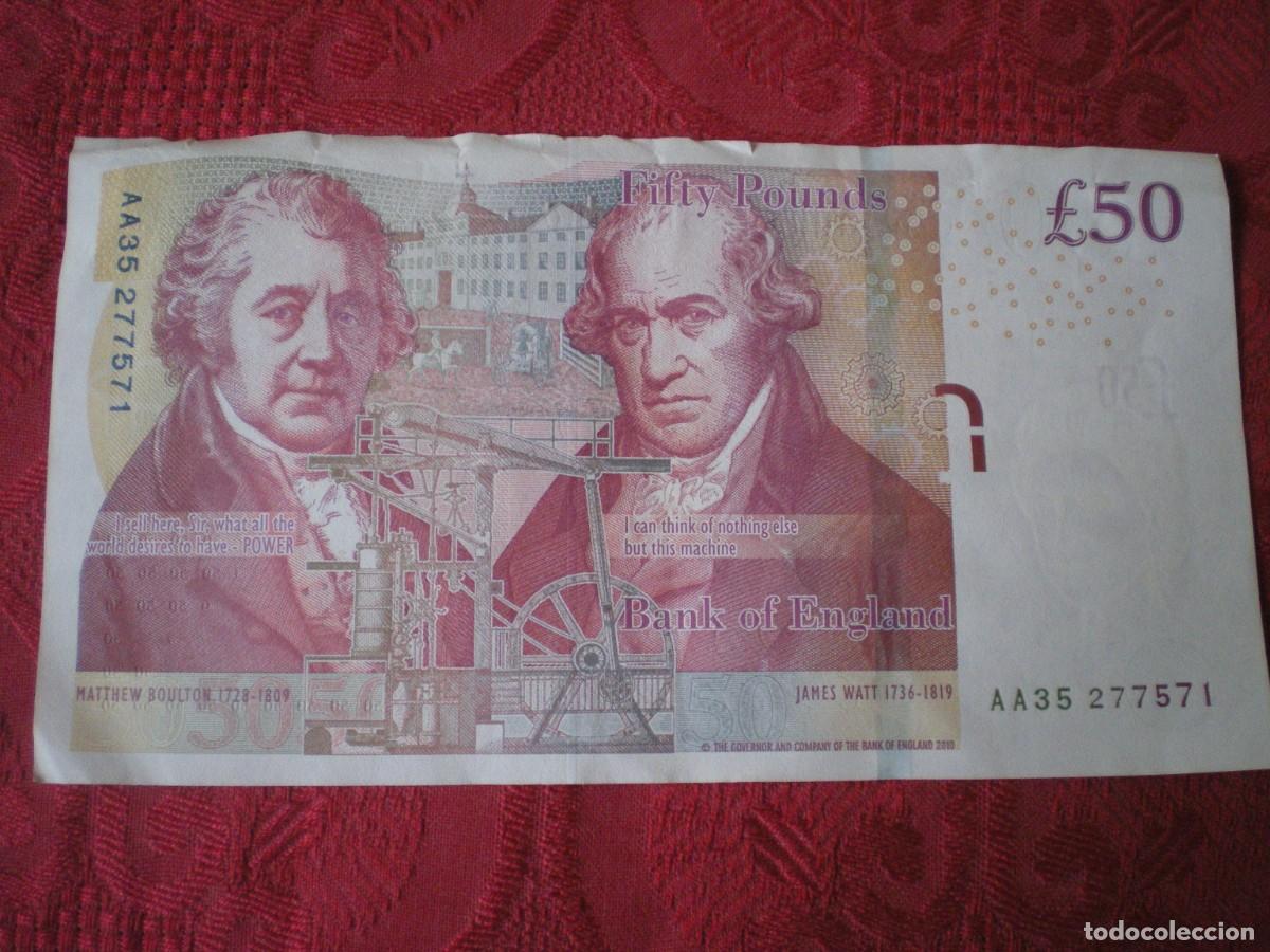 Billetes extranjeros: BILLETE 50 LIBRAS INGLATERRA 2010. - Foto 2