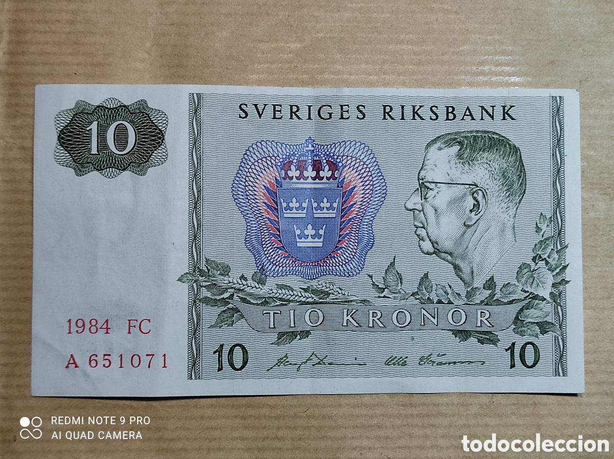 Billetes extranjeros: SUECIA 10 CORONAS 1984 - Foto 1