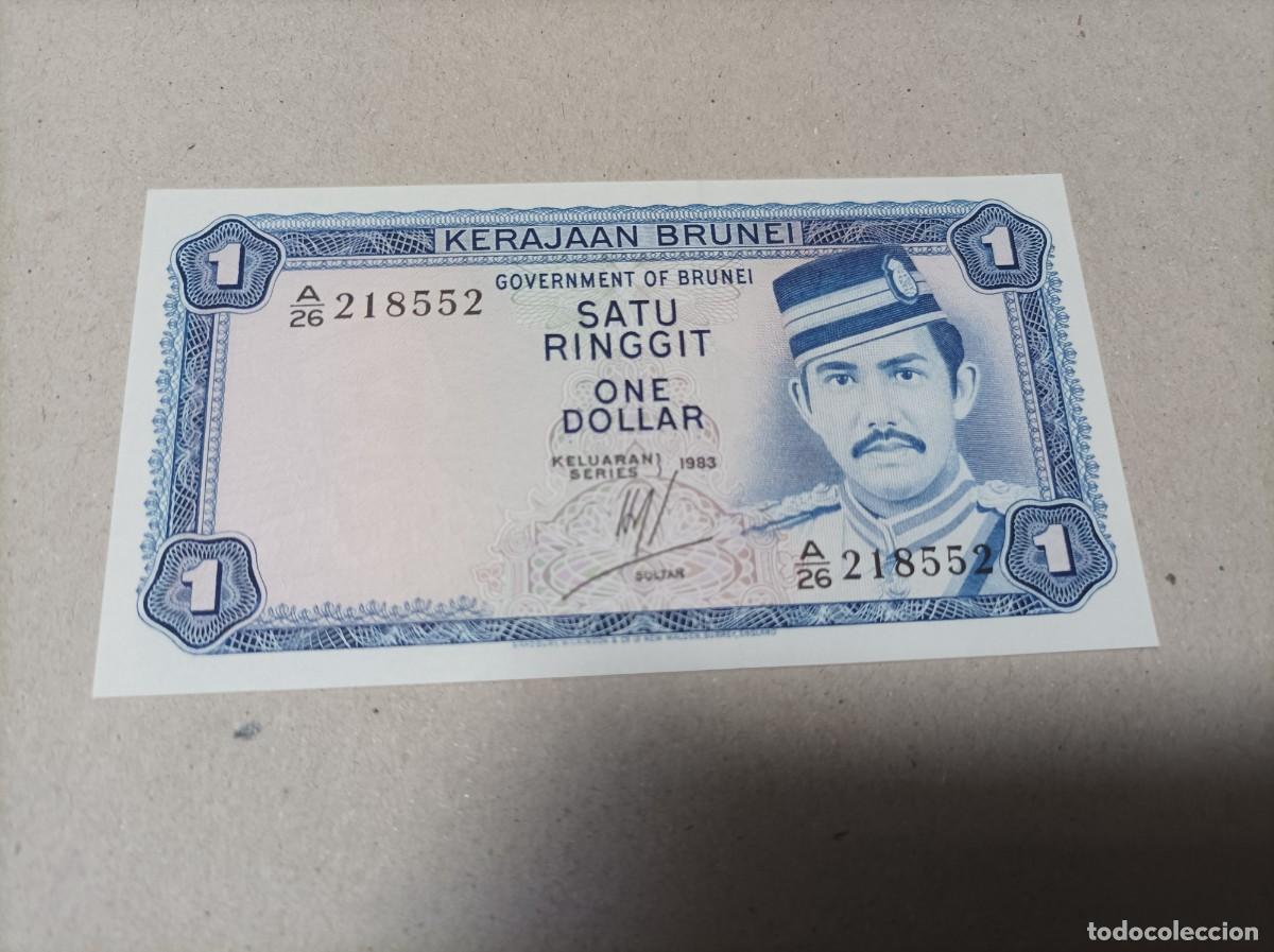 Billetes extranjeros: Billete Brunei, 1 Ringgit, a&ntilde;o 1983, serie A, UNC - Foto 1