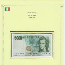 Billetes extranjeros: BILLETE DE ITALIA 1985 - VALOR 5.000 LIRAS