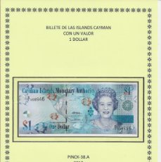 Billetes extranjeros: BILLETE ISLAS CAIMÁN 2010 - VALOR 1$ - S/C