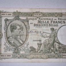 Billetes extranjeros: GRAN BILLETE 1000 FRANCOS - 200 BELGAS. BÉLGICA. 1943