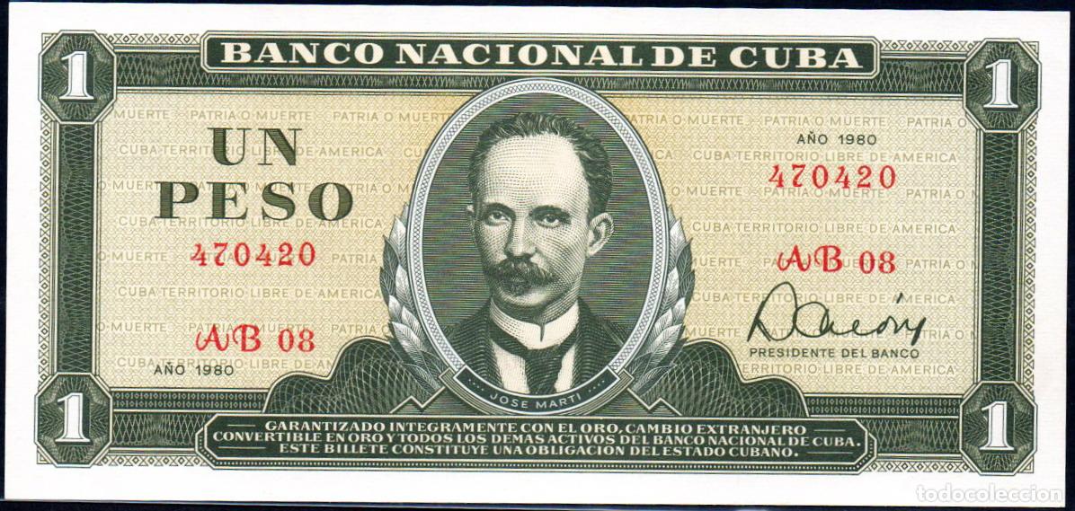 Billetes extranjeros: CUBA - 1 PESO 1980 - S/C - Foto 1