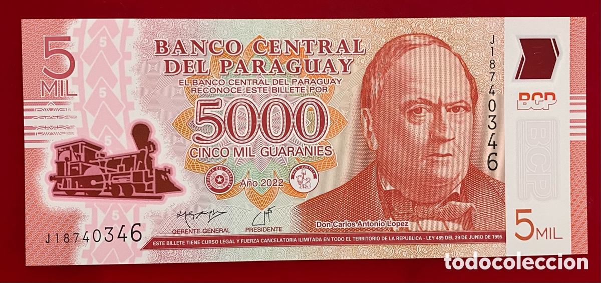 Billetes extranjeros: Paraguay, 2022 5000 Guaranies SC - Foto 1