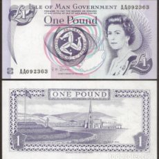 Billetes extranjeros: MAN (ISLA DE MAN). 1 POUND S/F (2009). PICK 40C. S/C