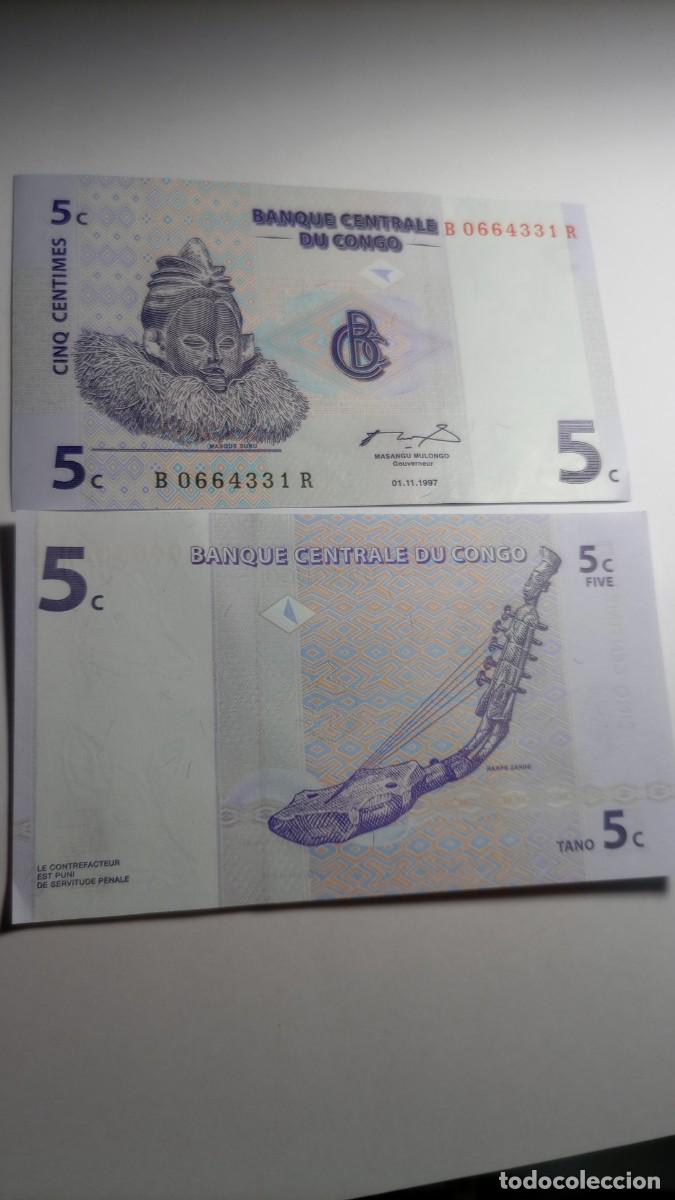 Billetes extranjeros: CONGO - 5 CENTIMES 1997 - P81 - Foto 1