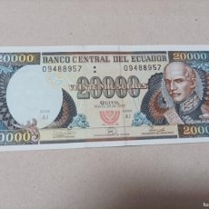 Billetes extranjeros: BILLETE ECUADOR, 20000 SUCRES, AÑO 1999, UNC