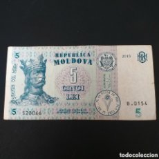 Billetes extranjeros: MOLDAVIA 5 LEI 2015