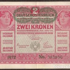 Billetes extranjeros: AUSTRIA. 2 KRONEN S/F (1919). PICK 50.