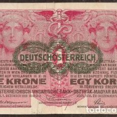 Billetes extranjeros: AUSTRIA. 1 KRONE S/F (1919). PICK 49.