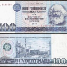Billetes extranjeros: ALEMANIA ORIENTAL (DDR). 100 MARK 1975. PICK 31 A. LETRAS Y NUMEROS ANCHOS. S/C.