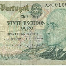 Billetes extranjeros: PORTUGAL - 20 ESCUDOS - CH 9 - ALM. GAGO COUTINHO - AZC010818 - FOTOS