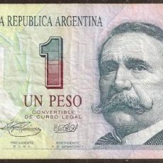 Billetes extranjeros: ARGENTINA. 1 PESO (1993). PICK 339B. SERIE D.