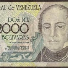 Billetes extranjeros: VENEZUELA. 2000 BOLIVARES 29.10. 1998. PREFIJO A.