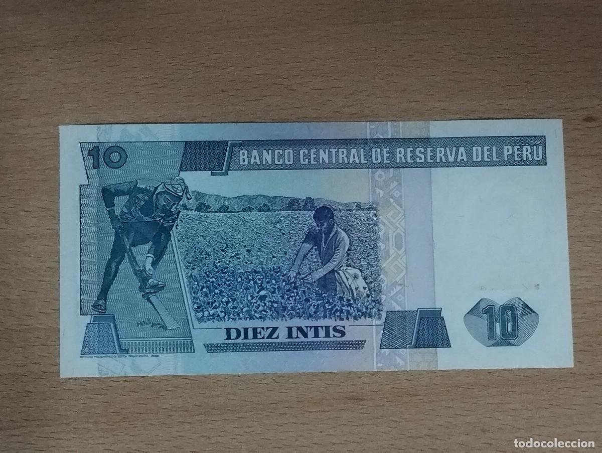 Billetes extranjeros: BILLETE 10 INTIS PER&Uacute; - Foto 2