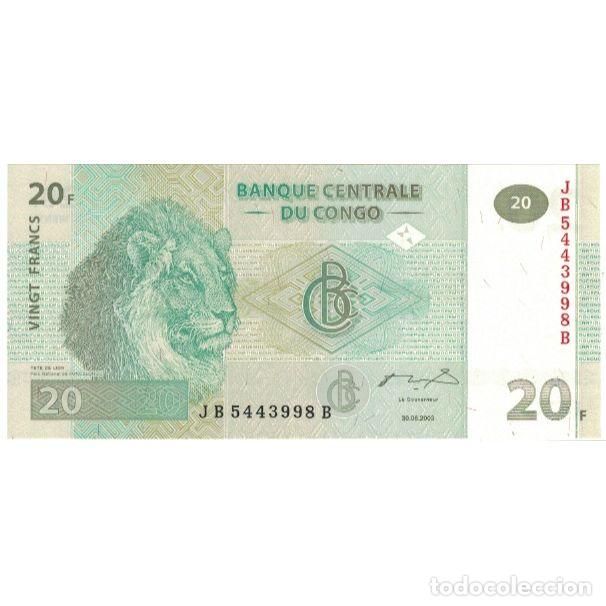 Billets internationaux: [#806910] Billete, 20 Francs, 2003, Rep&uacute;blica del Congo, 2003-06-30, UNC