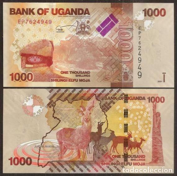 International Banknotes: UGANDA. 1000 shillings 2021. S/C. Fauna. Antilopes