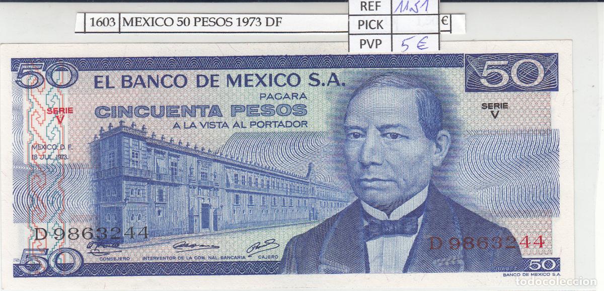 Billets internationaux: BILLETE MEXICO 50 PESOS 1973 P-65a.1
