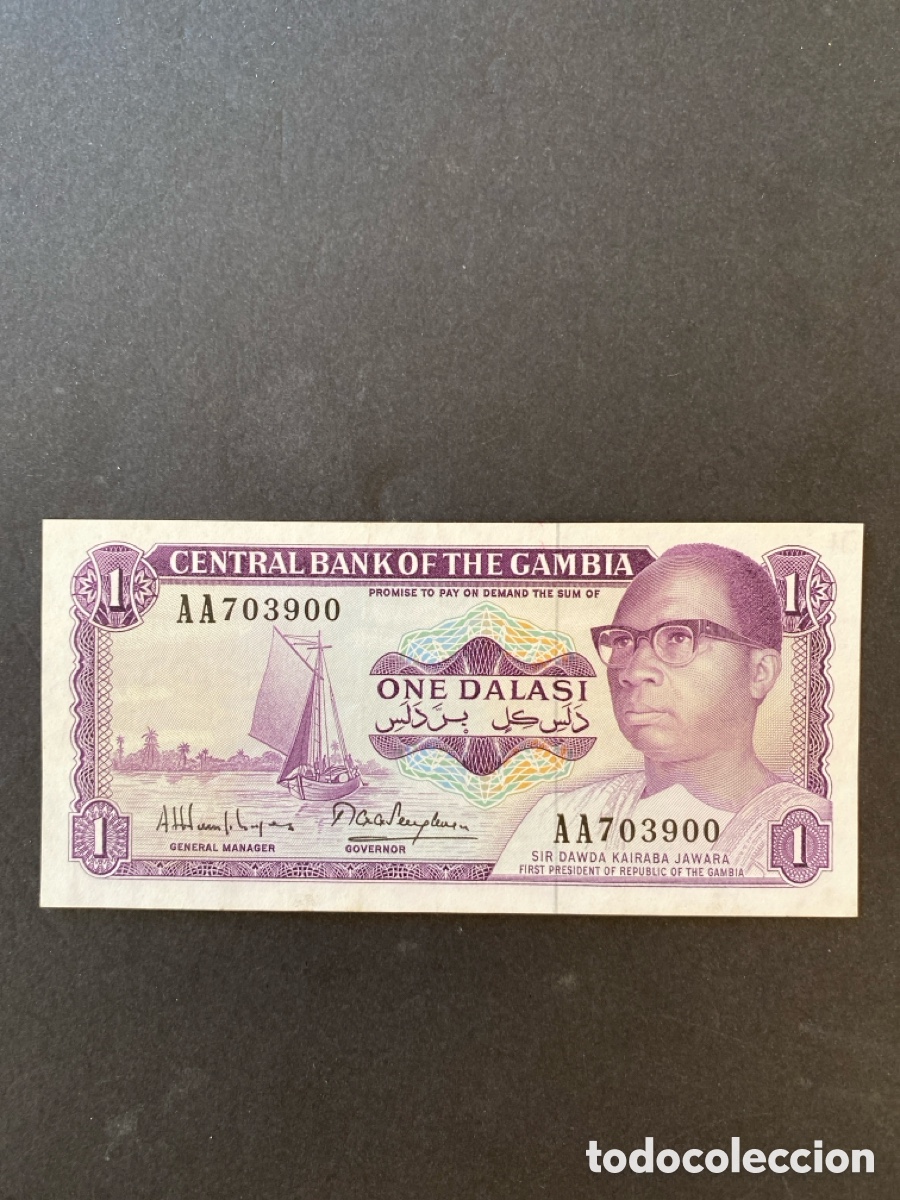 Billetes extranjeros: Billete de Gambia 1 dalasi - Foto 1