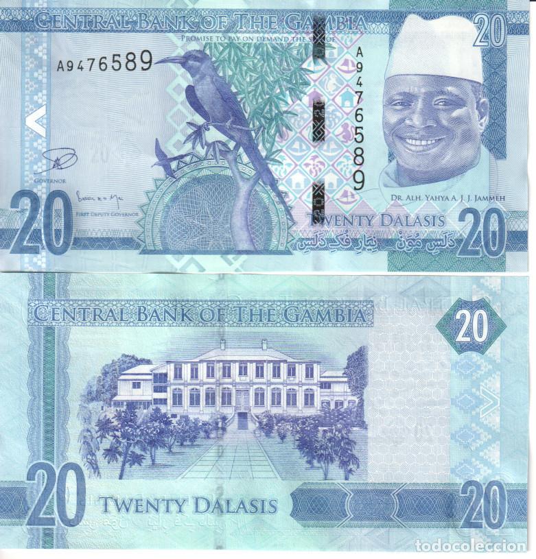 Billetes extranjeros: Gambia 20 Dalasis Pick 33 SC/UNC - Foto 1