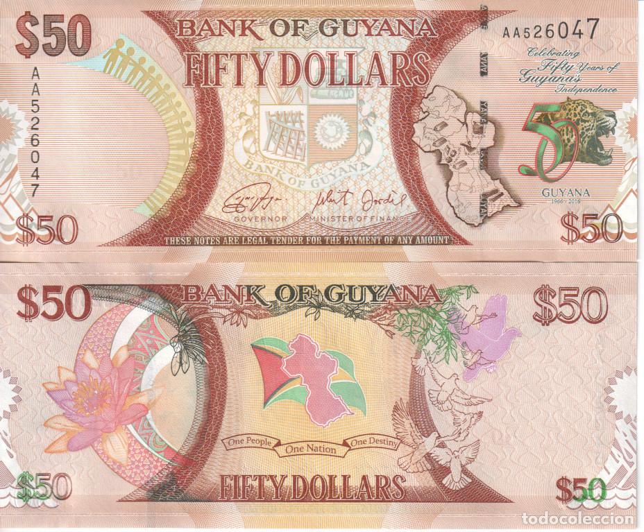Billetes extranjeros: Guyana 50 Dollars Pick 41 SC/UNC - Foto 1
