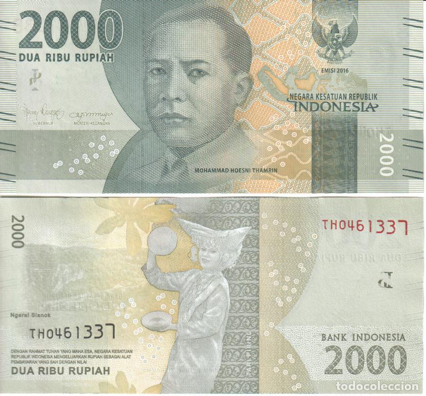 Billetes extranjeros: Indonesia 2000 Rupiah del 2016 Pick 155 e SC/UNC - Foto 1