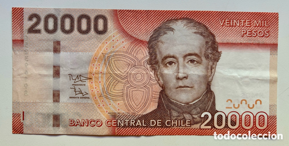 Billetes extranjeros: Billete CHILE 20000 Pesos 2015 - Foto 1