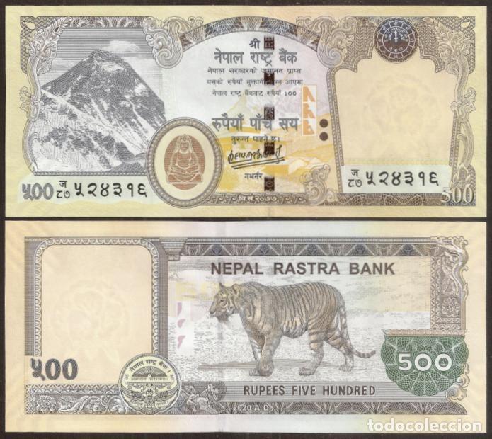 Billets internationaux: NEPAL. 500 rupees S/F. S/C. Fauna, tigre. Ver firma.