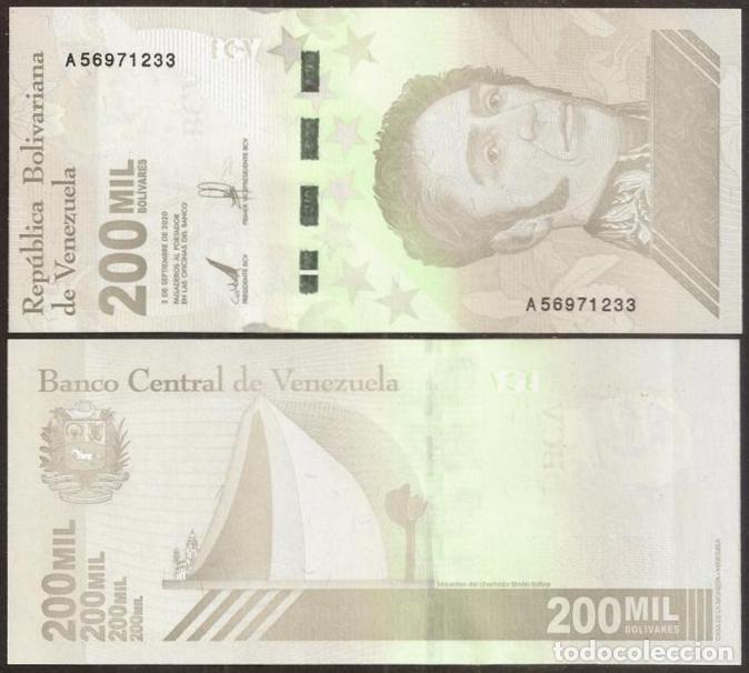 Billetes extranjeros: VENEZUELA. 200000 bolivares 3.9. 2020. S/C
