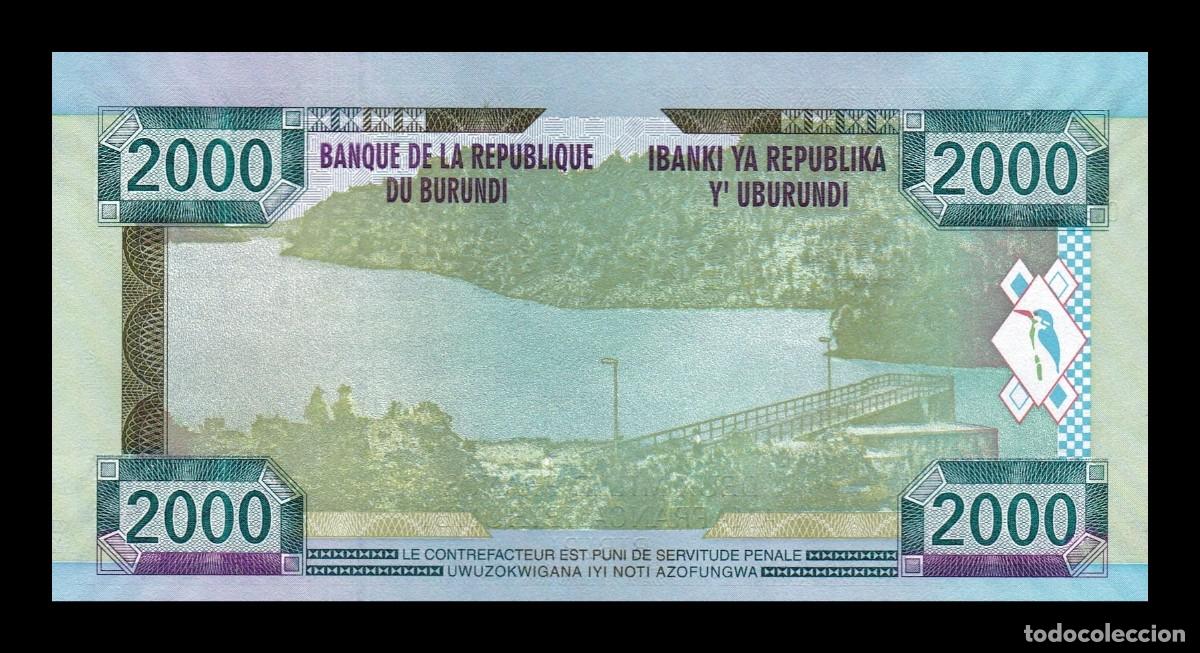 Billetes extranjeros: Burundi 2000 Francos 2008 Pick 47 Sc Unc - Foto 2
