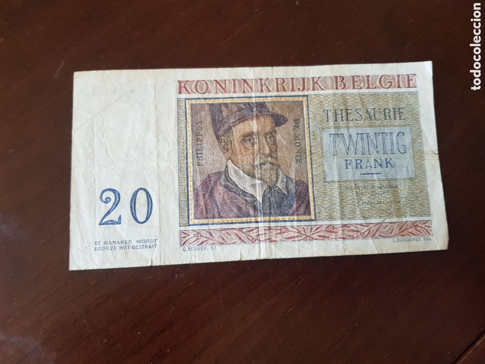 Billetes extranjeros: 20 francos belgica - Foto 1