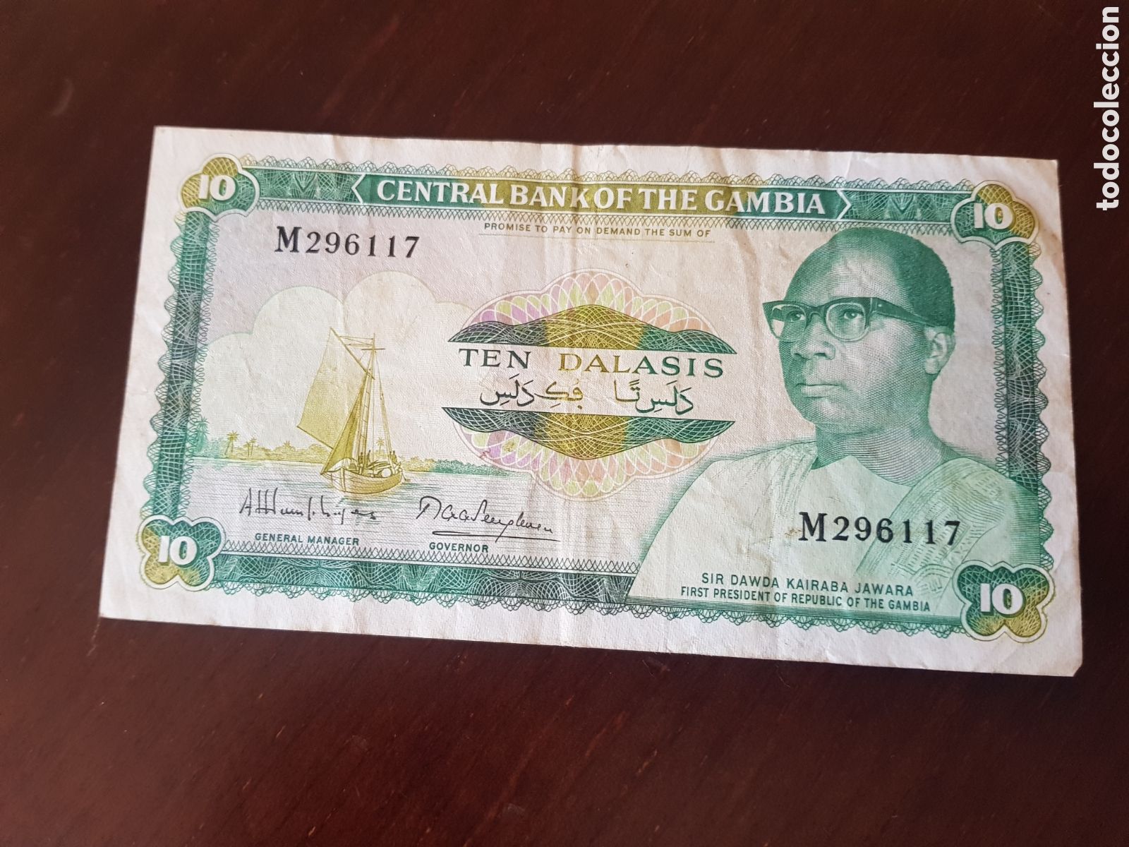 Billetes extranjeros: Ten dalasis gambia - Foto 1