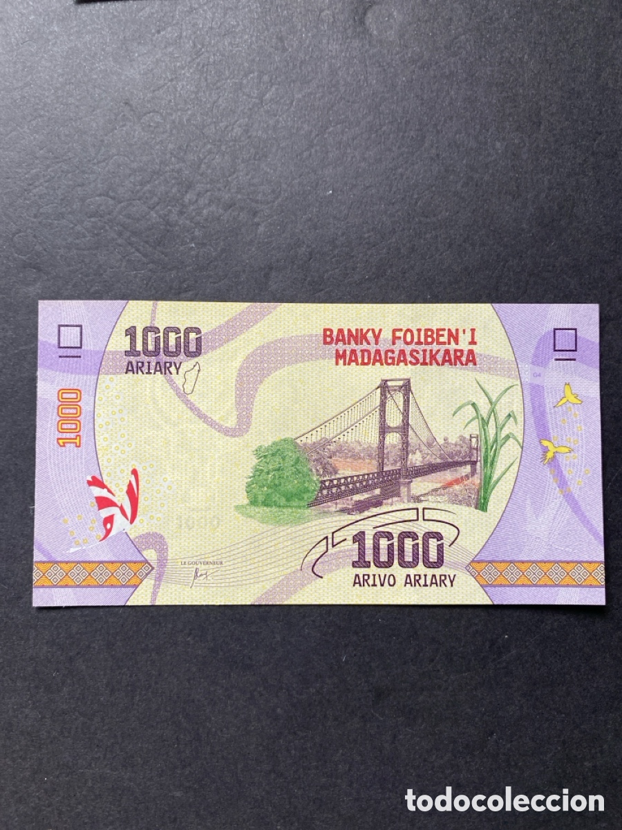 Billetes extranjeros: Billete de Madagascar de 1000 ariary - Foto 1