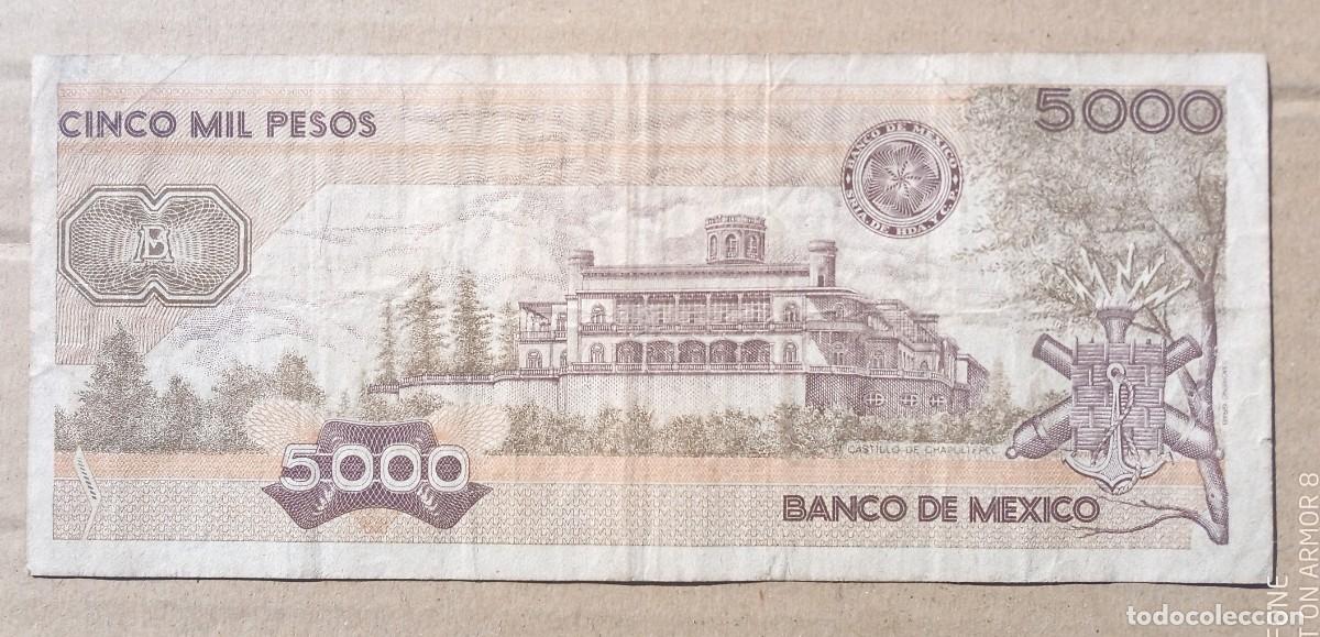 Billetes extranjeros: MEXICO - 5000 PESOS 1987 L1134528 BC - Foto 2