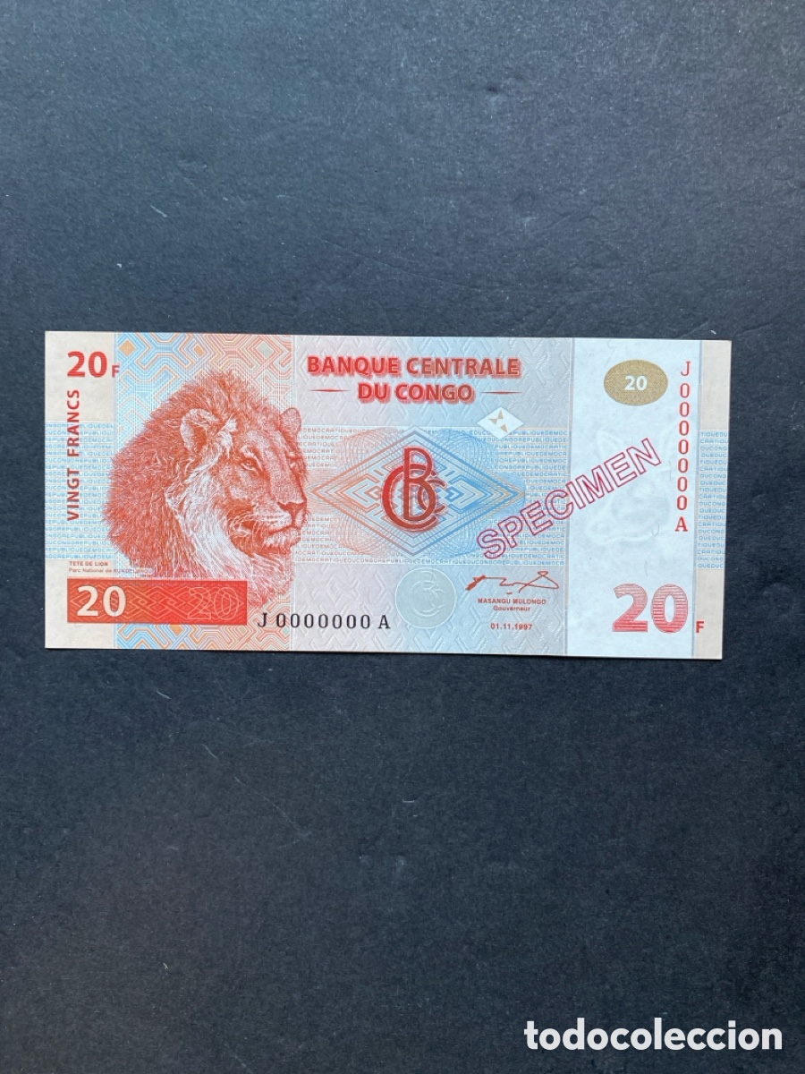 Billetes extranjeros: Billete de Congo Specimen - Foto 1