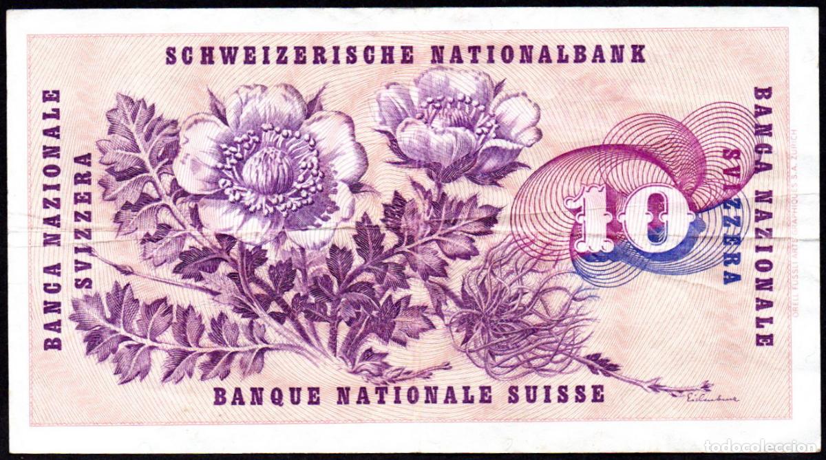 Billetes extranjeros: SUIZA - 10 FRANCOS 1974 - Foto 2