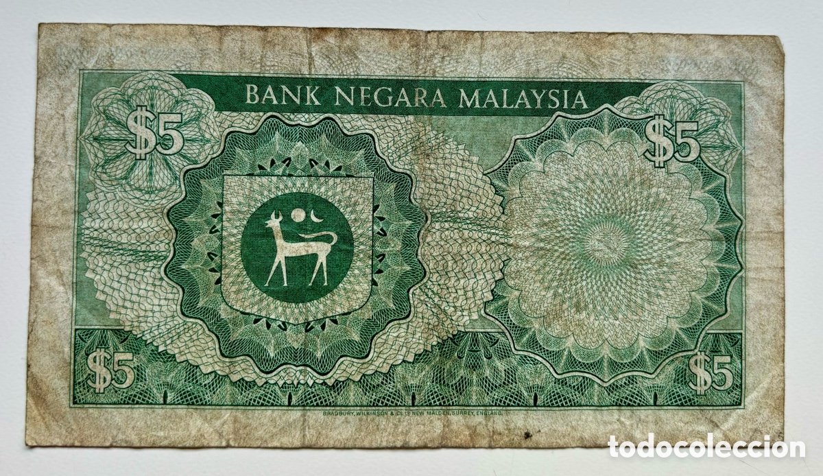 Billetes extranjeros: Billete MALASIA 5 Ringgit (1976) Malaysia - Foto 2