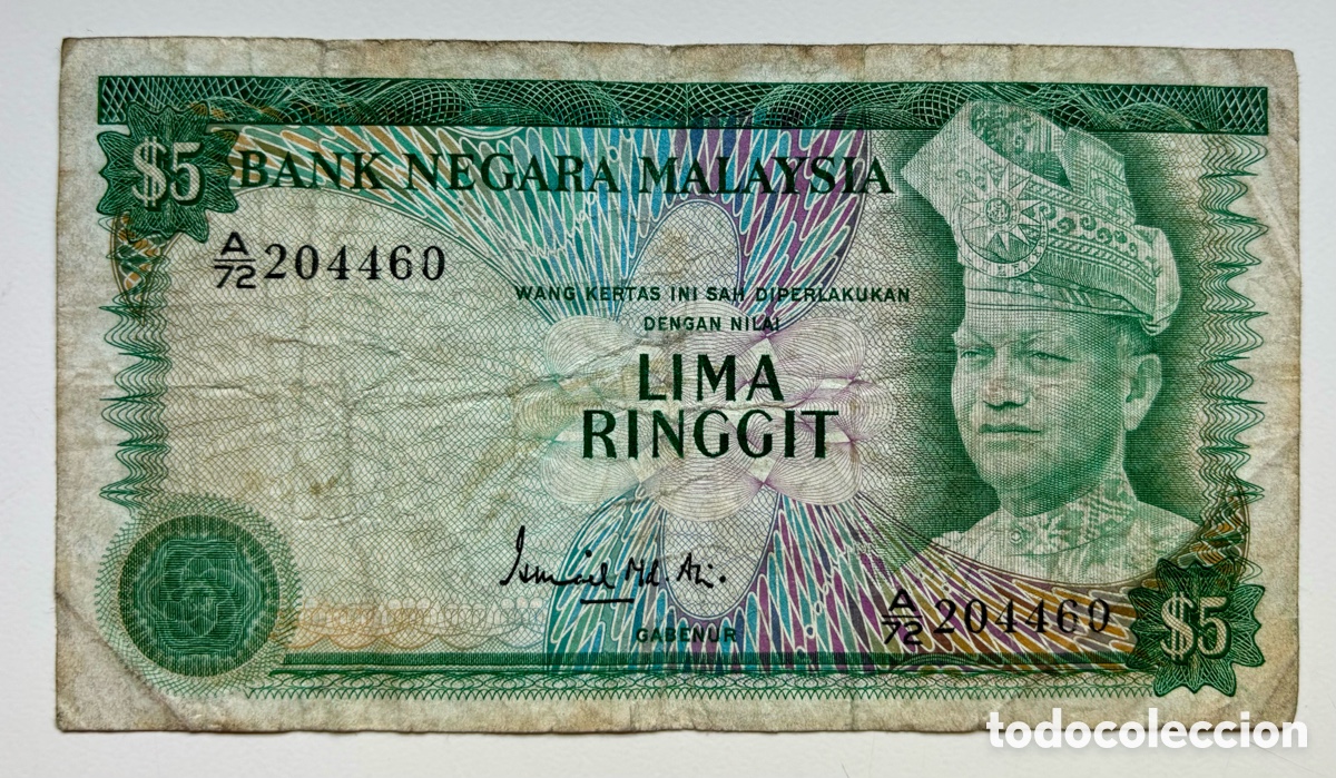 Billetes extranjeros: Billete MALASIA 5 Ringgit (1976) Malaysia - Foto 1