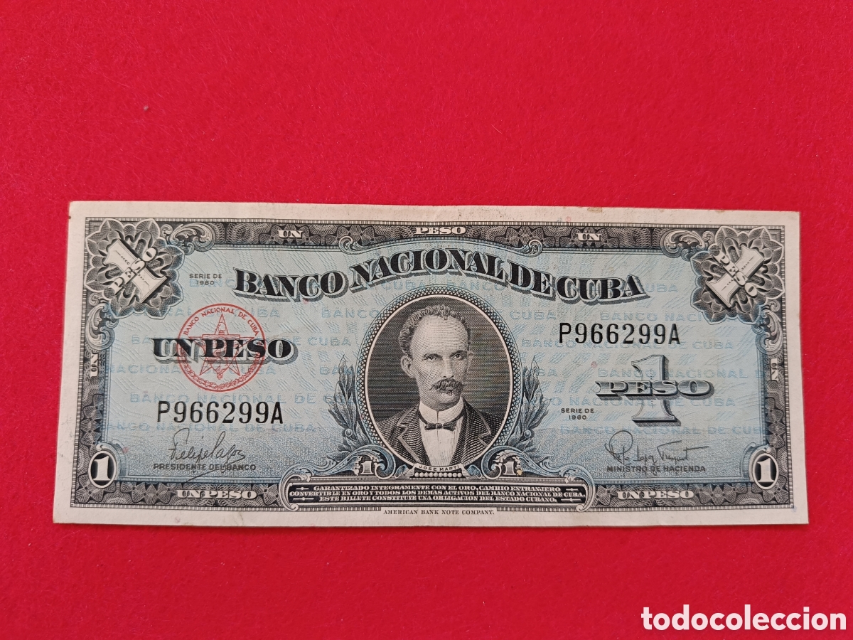 Billetes extranjeros: 1 peso 1960 Cuba Circulado - Foto 1