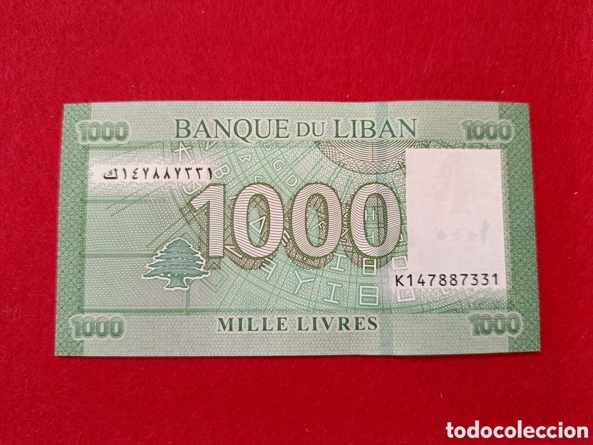 Billetes extranjeros: Billete 1000 libras L&iacute;bano 2021 SC - Foto 1
