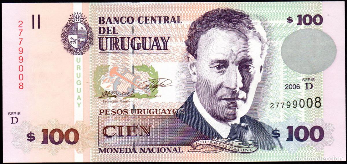 Billetes extranjeros: URUGUAY - 100 PESOS 2006 - S/C - Foto 1