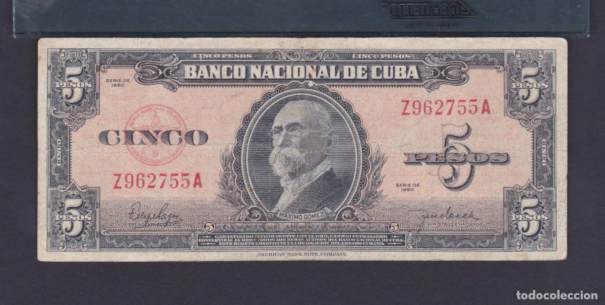 Billetes extranjeros: CUBA 5 PESOS 1950 G/BC - Foto 1