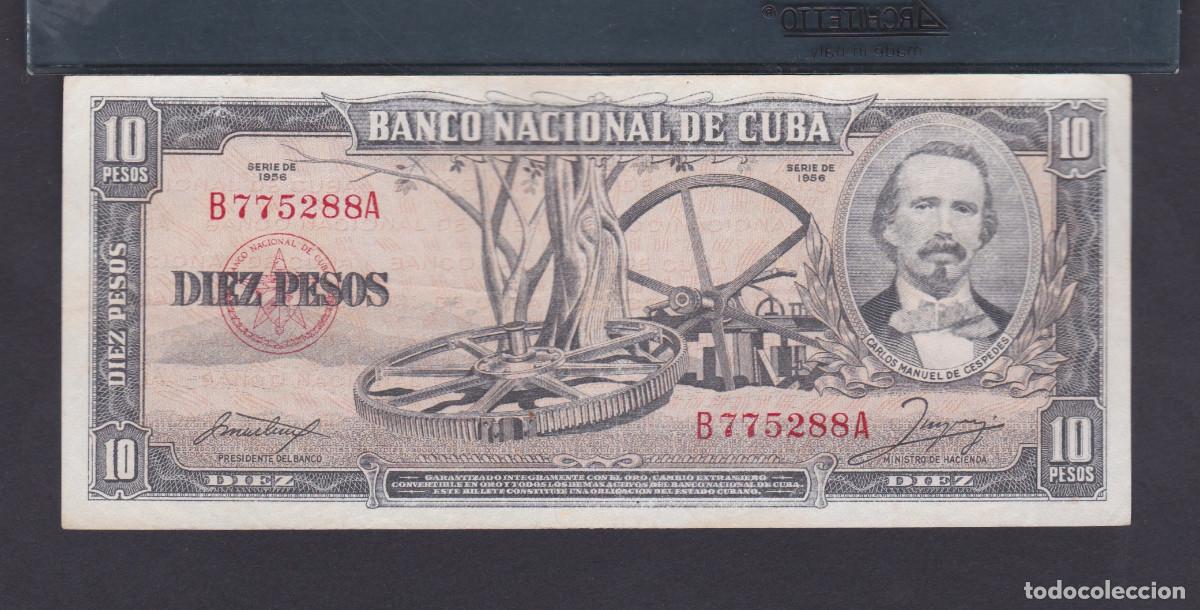 Billets internationaux: 10 PESOS 1956 VF/MBC+ FIRMADO POR JOAQU&Iacute;N MART&Iacute;NEZ S&Aacute;ENZ SERIE B775288A